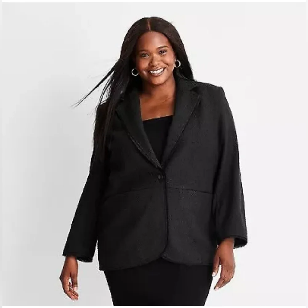 Future Collective x Jenny K. Lopez Bouclé Frayed Edge Blazer – Size 1X - Picture 2 of 12